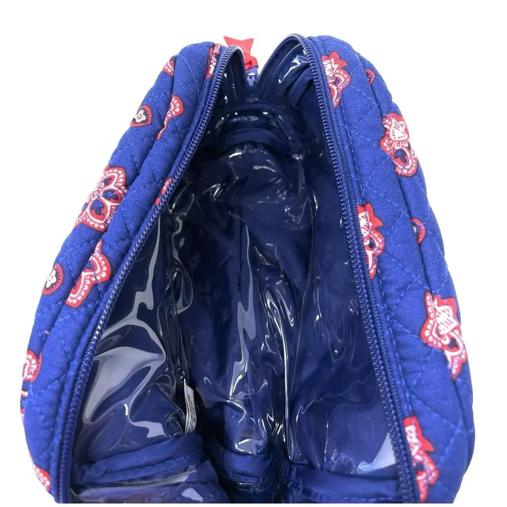 Vera Bradley NFL New York NY Giants Makeup Medium Cosmetic Bag Pouch NWT